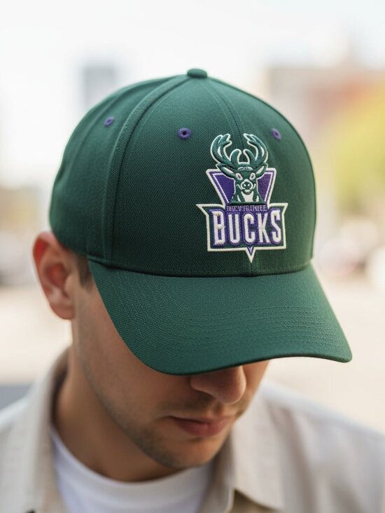 Nike Other - Nike Vintage Milwaukee Bucks Snapback Hat Green Purple 90s NBA